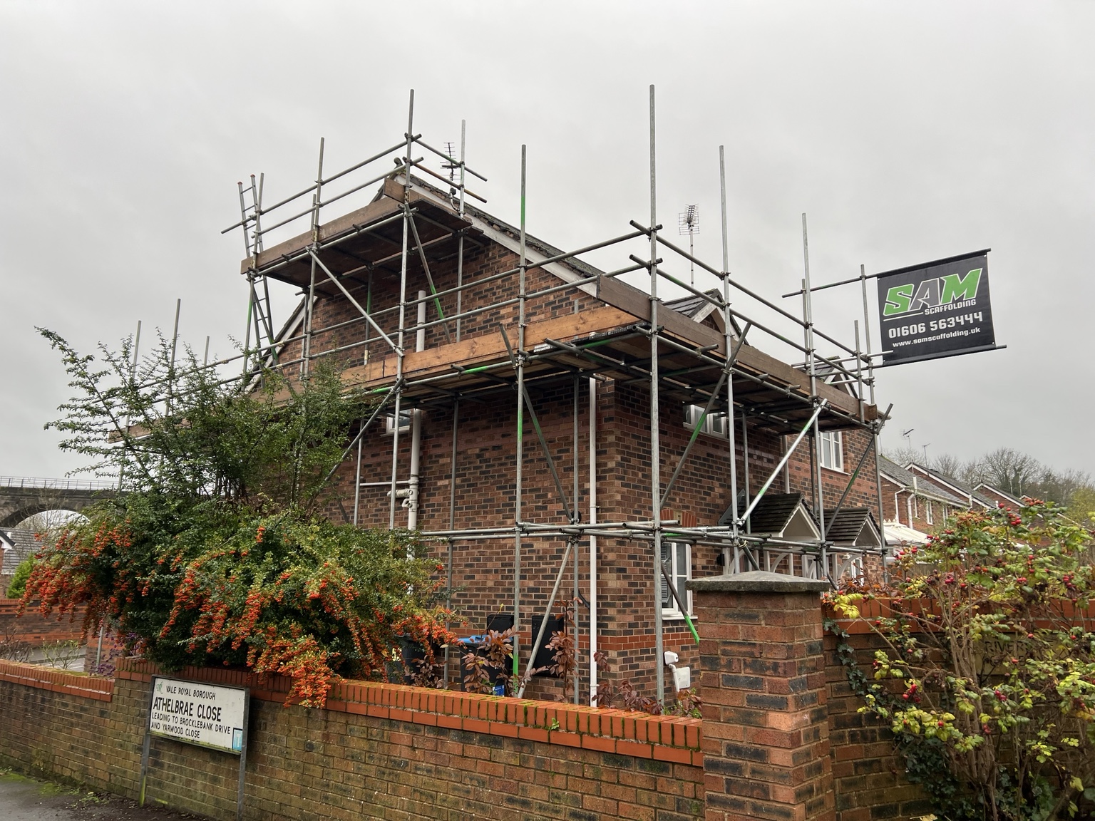 Northwich: scaffolding for fascias