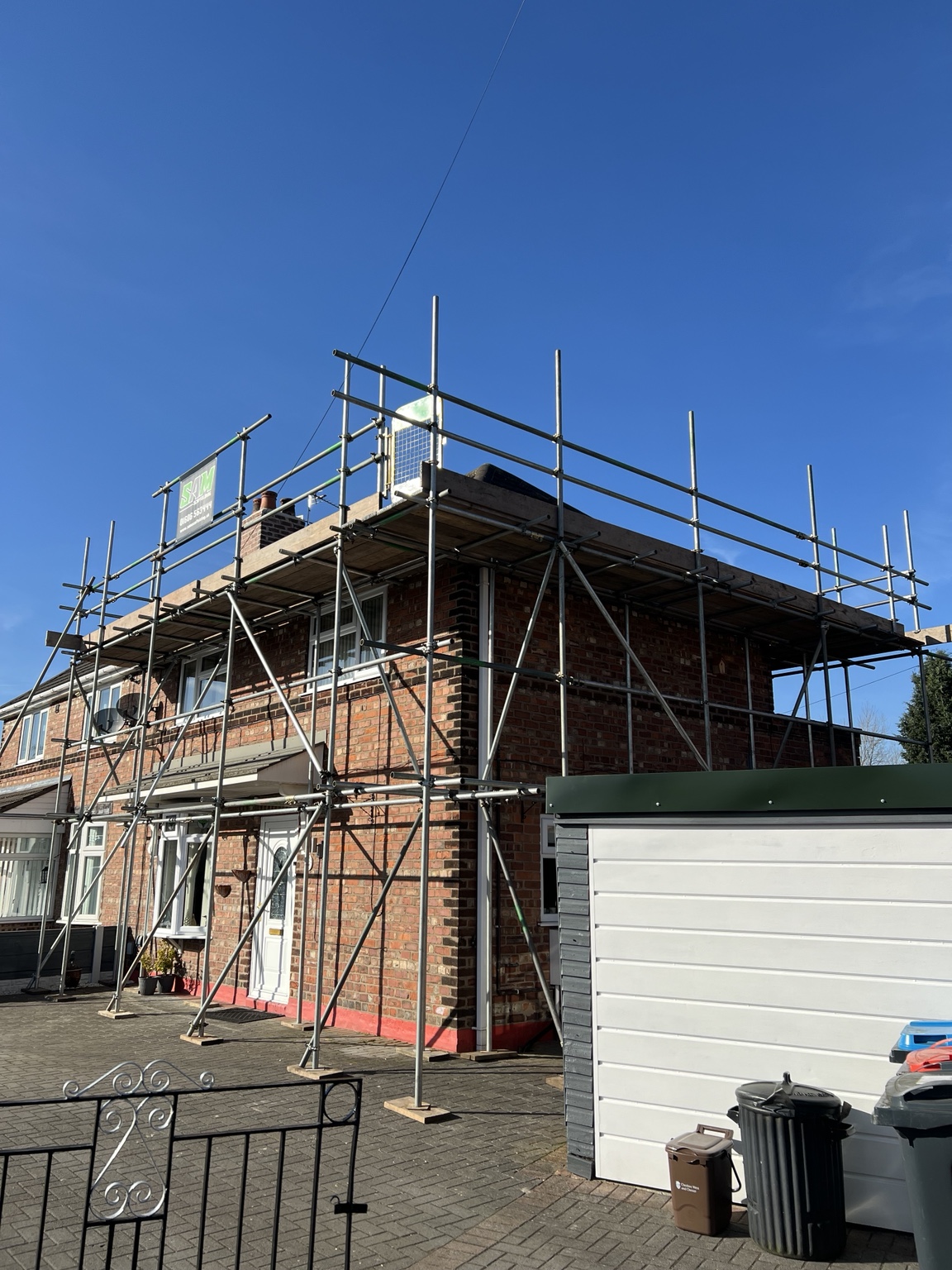 Northwich: scaffolding for fascias and gutters