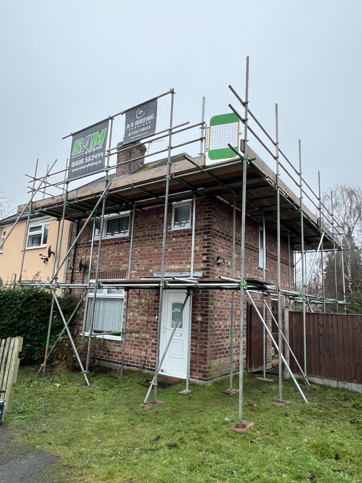 Northwich: scaffolding for re-roof