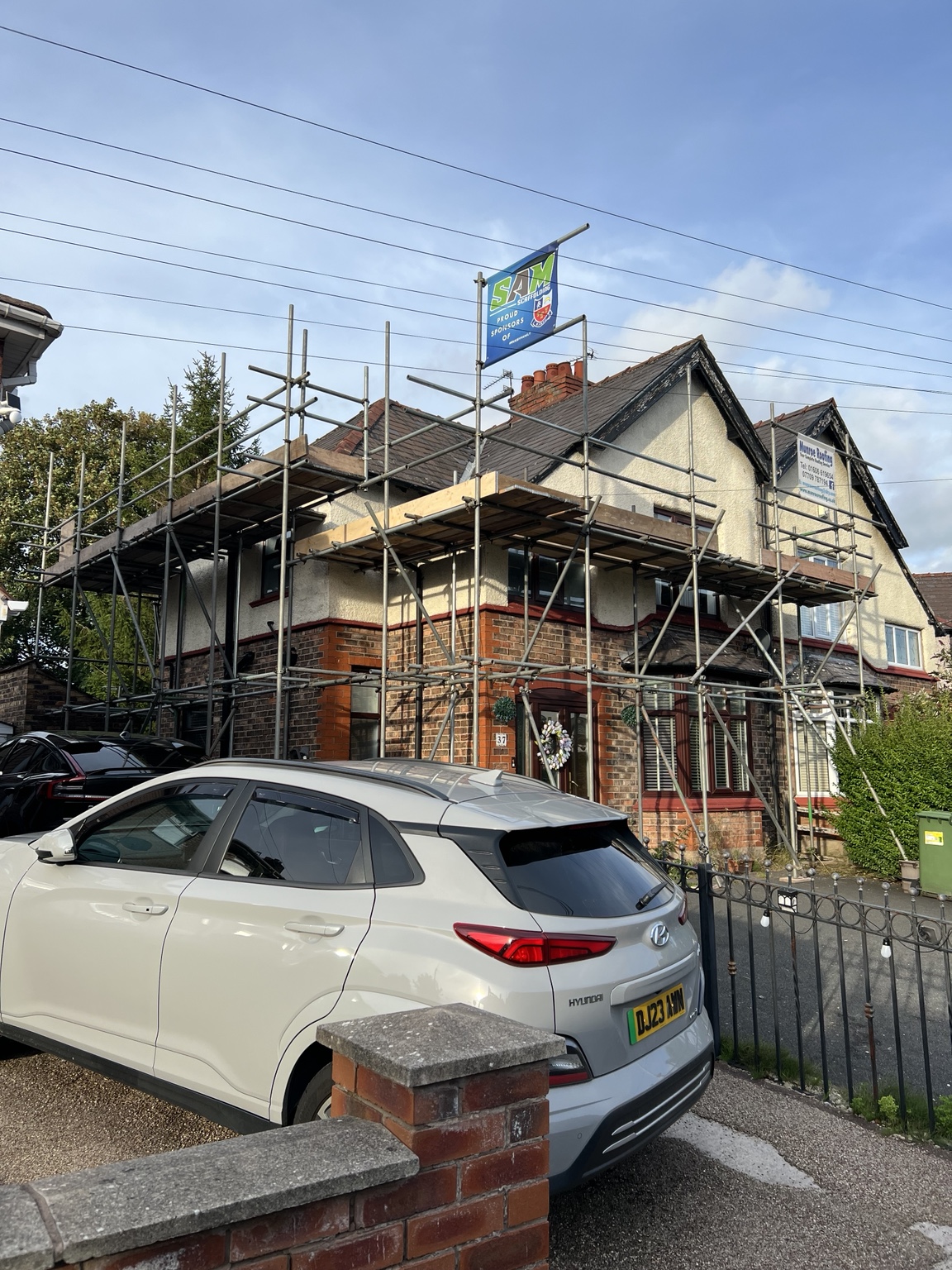 Northwich: scaffolding for re-roof
