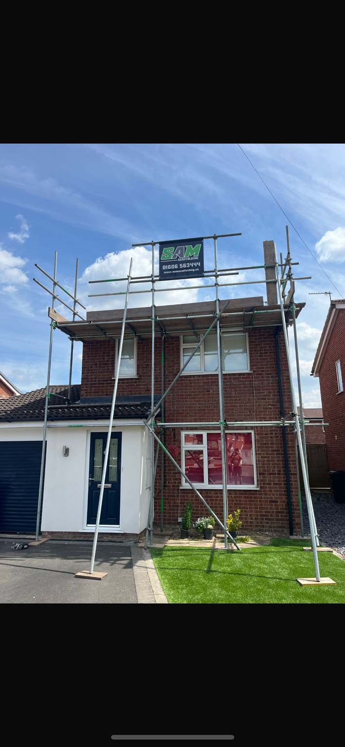 Winsford: scaffolding for solar panels